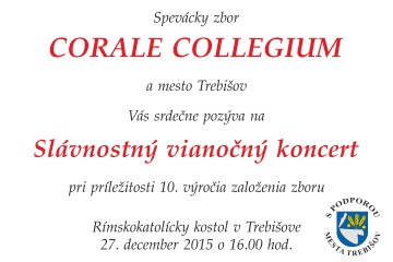 Slávnostný vianočný koncert zboru Corale Collegium