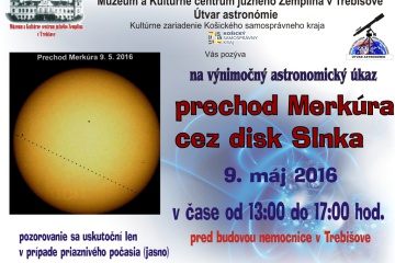 Pozorovanie prechodu planéty Merkúr popred slnečný disk