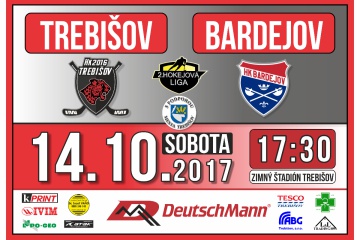 hokejový zápas II. ligy:  HK 2016 Trebišov  -  HK Bardejov