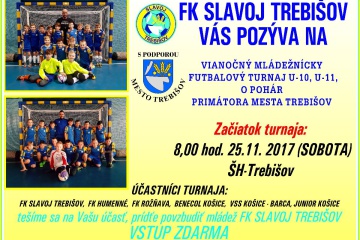 Vianočný mládežnícky futbalový turnaj U – 10 a U – 11 o pohár primátora mesta Trebišov