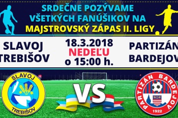 Majstrovský zápas II. ligy: FK Slavoj Trebišov - Partizán Bardejov