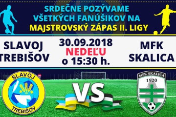 Majstrovský zápas II. ligy: FK Slavoj Trebišov - MFK Skalica