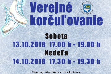 Korčuľovanie pre širokú verejnosť - 13. a 14. október 2018