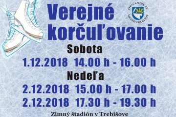 Korčuľovanie pre širokú verejnosť - 1. a 2. decembra 2018
