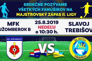 Majstrovský zápas II. ligy: MFK Ružomberok B - FK Slavoj Trebišov
