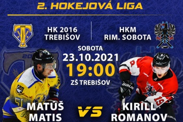 Hokejový zápas: HK 2016 Trebišov - HKM Rimavská Sobota