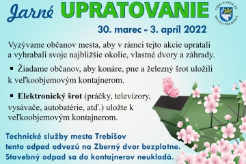 Jarné upratovanie 30. marec - 3. apríl 2022