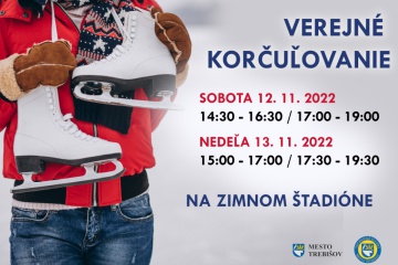 Verejné korčuľovanie 12. a 13. november 2022
