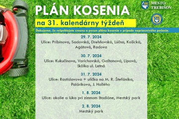 Plán kosenia na 31. kalendárny týždeň