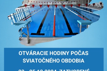 Otváracie hodiny plavárne počas sviatočného obdobia