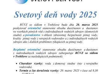 Svetový deň vody 2025 - Orientačné stanovenie obsahu dusičnanov a dusitanov vo vzorkách pitnej vody