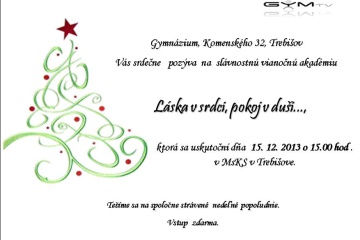 Pozvánka na vianočnú akadémiu